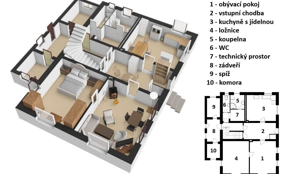 Prodej domu 203 m² s pozemkem 1 246 m², Horní Branná – náhled fotky 4