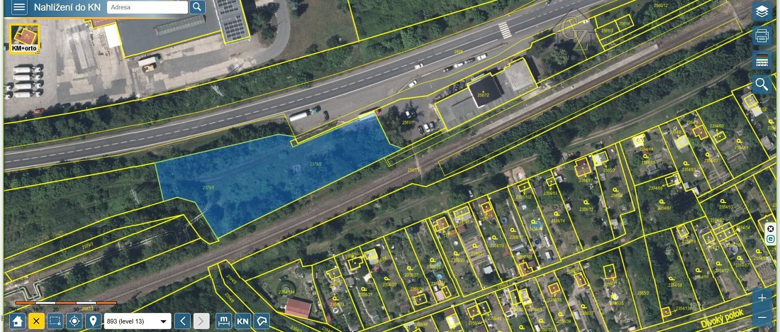 Prodej komerčního pozemku 3 361 m² – pohled 2