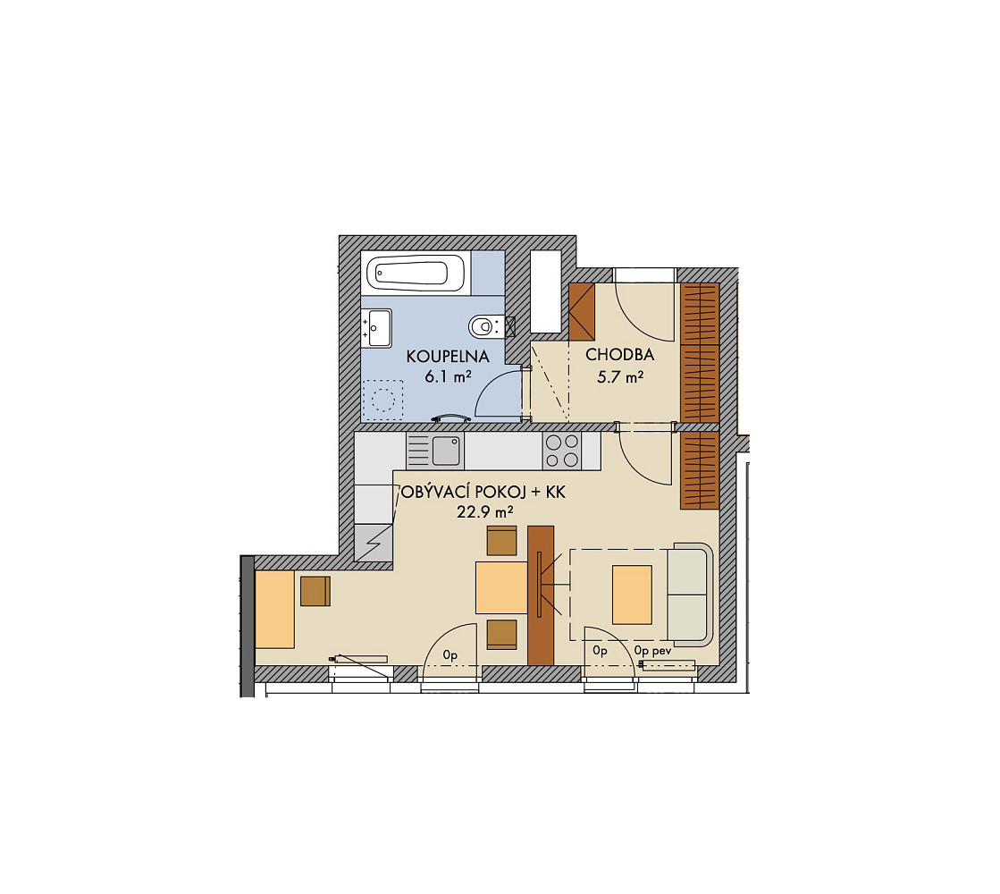 Prodej bytu 1+kk 36 m² – fotografie 2