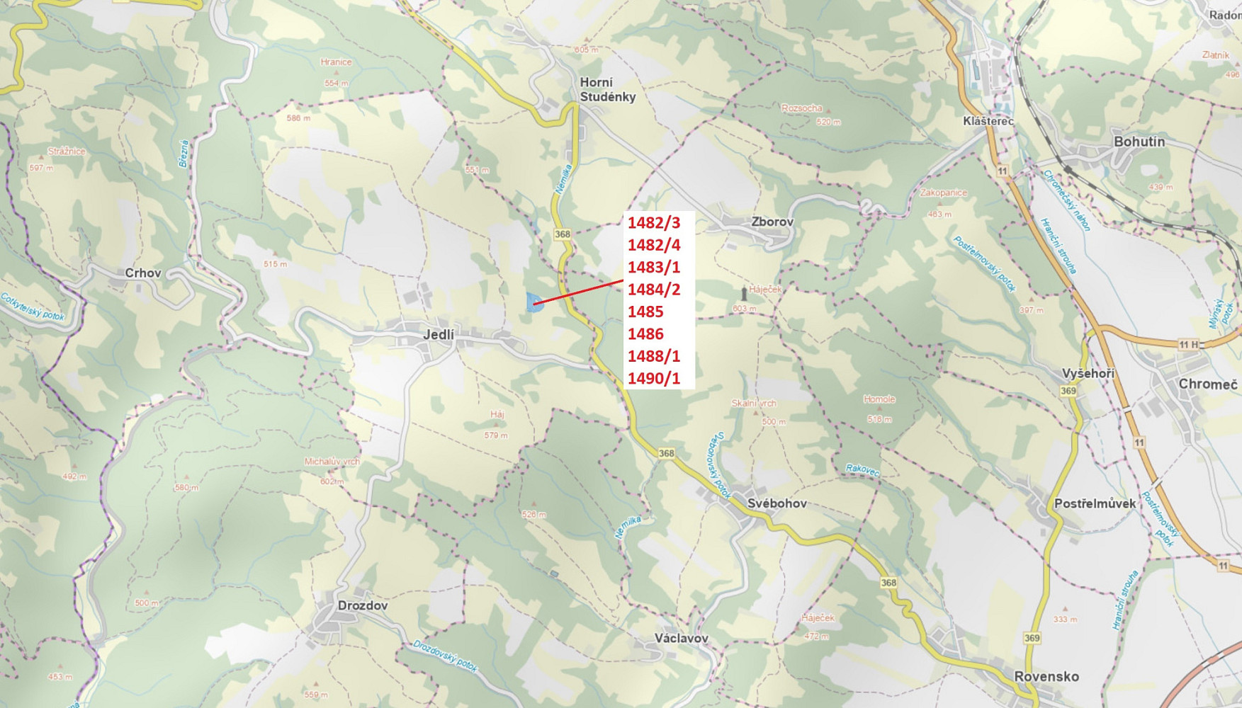 Dražba louky 22 765 m²
