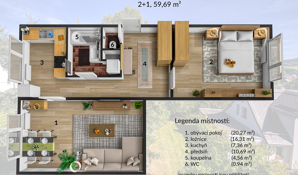 Pronájem bytu 2+1 59 m², Cvikov – náhled fotky 25
