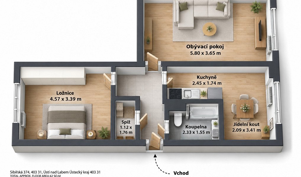 Prodej bytu 2+1 62 m², Ústí nad Labem – náhled fotky 15