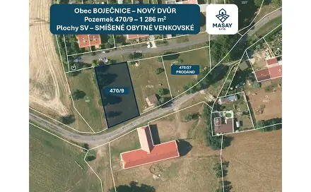 Prodej stavebního pozemku 1 286 m², Bor - Boječnice, okres Tachov