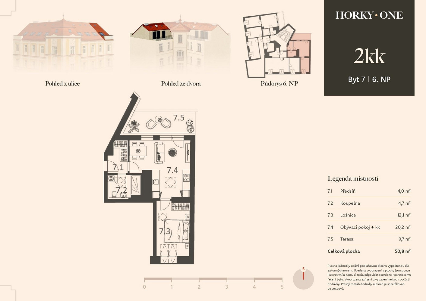Prodej bytu 2+kk 41 m² – pohled 3
