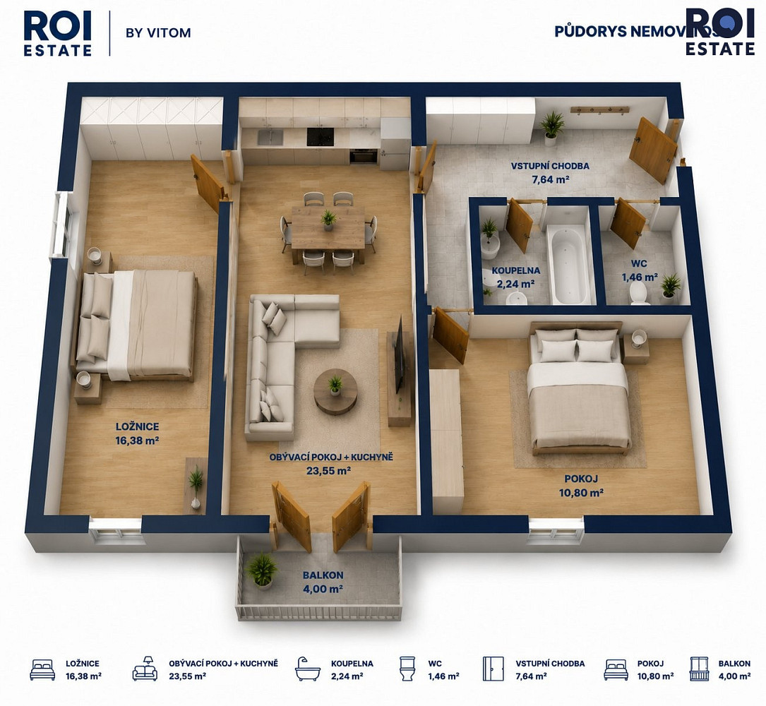 Prodej bytu 3+kk 66 m² — photo 2
