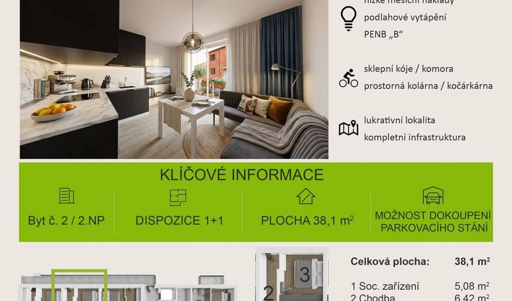 Prodej bytu 1+1 38 m², Drnovice – náhled fotky 13