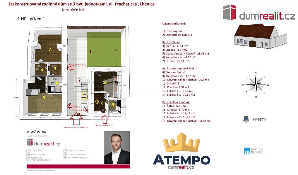 Prodej bytu 3+kk 52 m², Lhenice – náhled fotky 2
