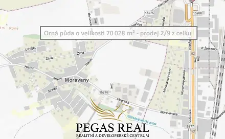 Prodej pole 70 028 m², Polní, Moravany, okres Brno-venkov