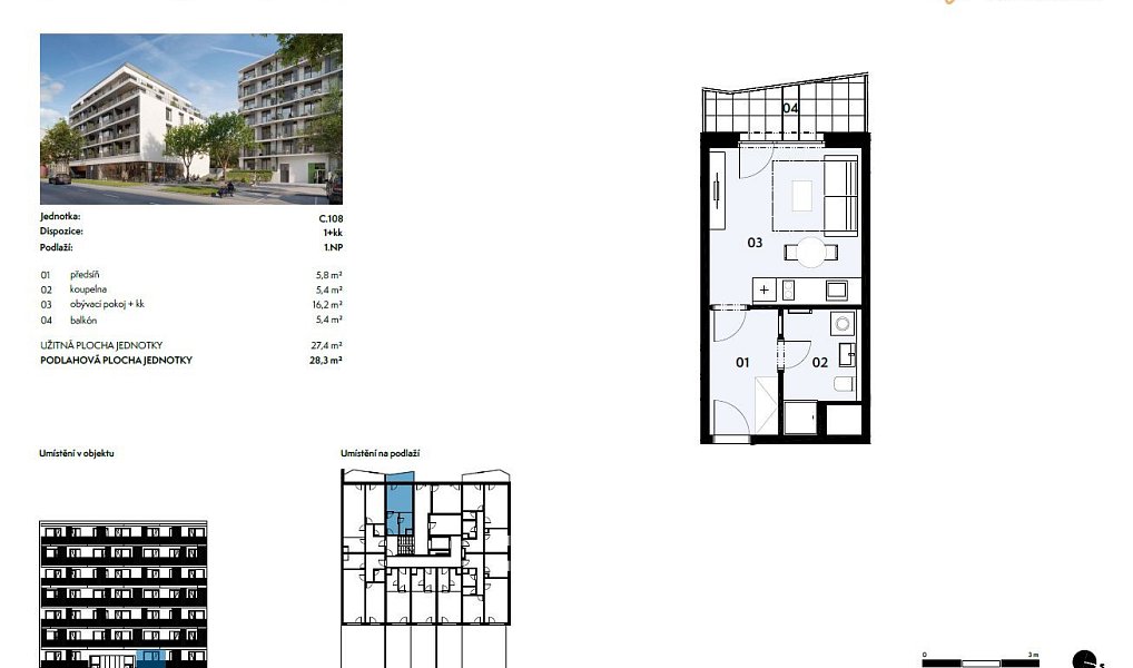 Prodej bytu 1+kk 27 m², Brno – náhled fotky 5