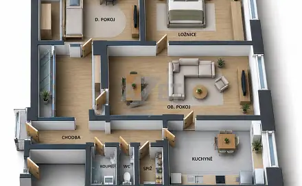 Prodej bytu 3+1 75 m²