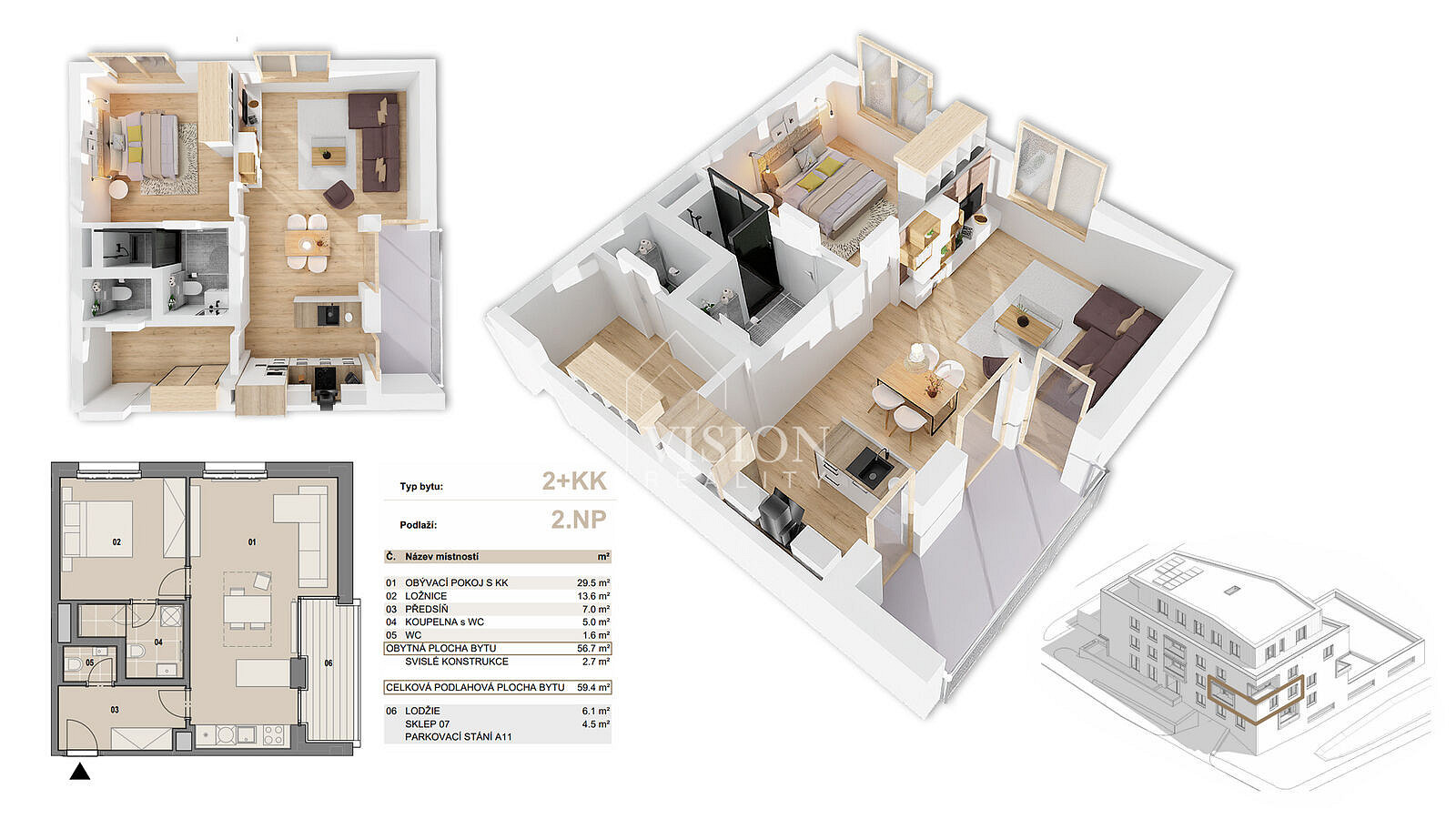 Prodej bytu 2+kk 57 m² — photo 2