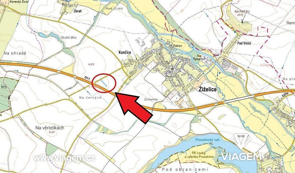 Prodej pole 1 058 m², Žiželice – náhled fotky 3