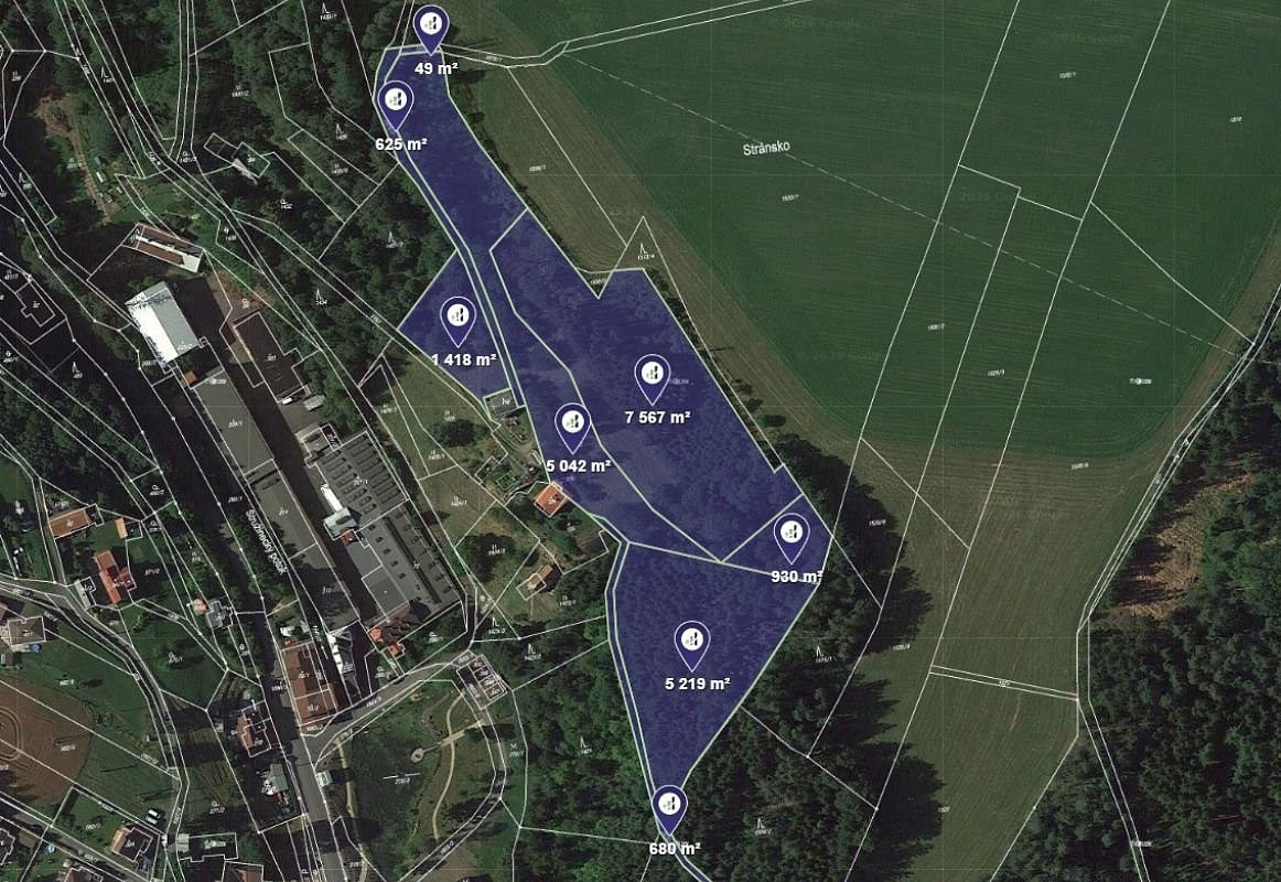 Prodej lesa 21 530 m² rezervováno
