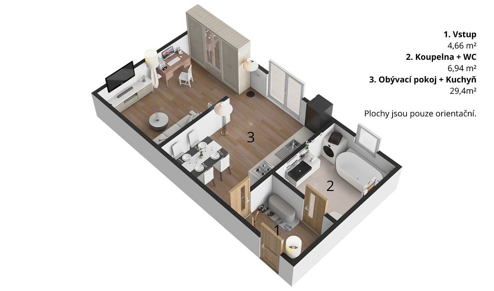 Prodej bytu 1+kk 41 m², Deštné v Orlických horách – náhled fotky 3