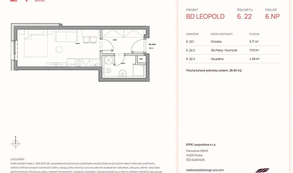 Prodej bytu 1+kk 29 m², Praha – náhled fotky 6