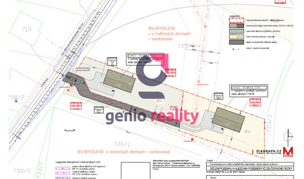 Prodej stavebního pozemku 782 m², Červené Pečky – náhled fotky 2