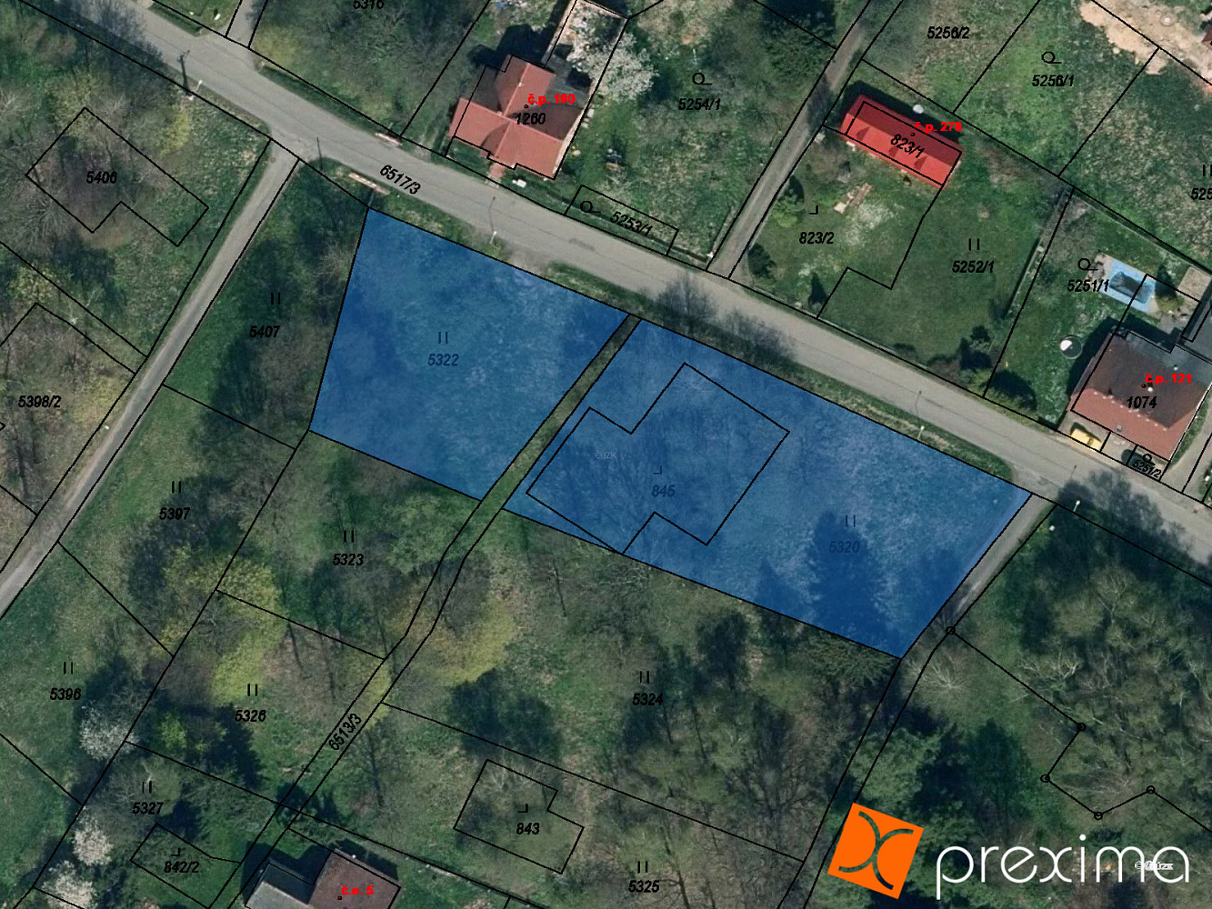 Prodej stavebního pozemku 2 325 m²