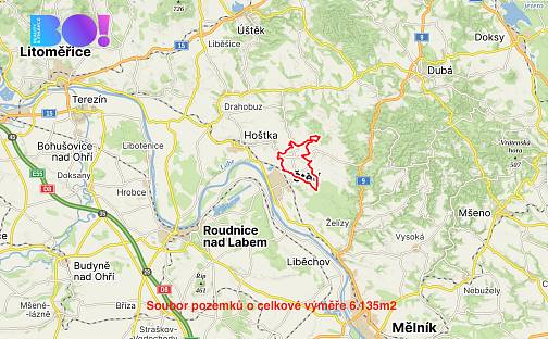 Prodej pole 6 135 m², Štětí, okres Litoměřice