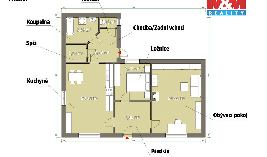 Prodej chaty/chalupy 80 m² s pozemkem 611 m², Kryry – náhled fotky 3