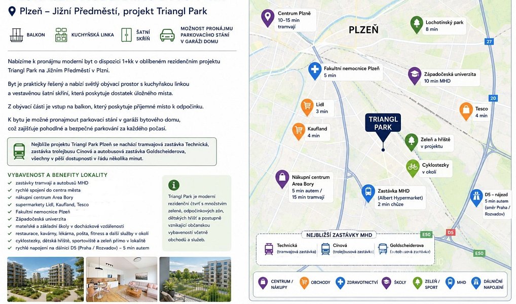 Pronájem bytu 1+kk 34 m², Plzeň – náhled fotky 11