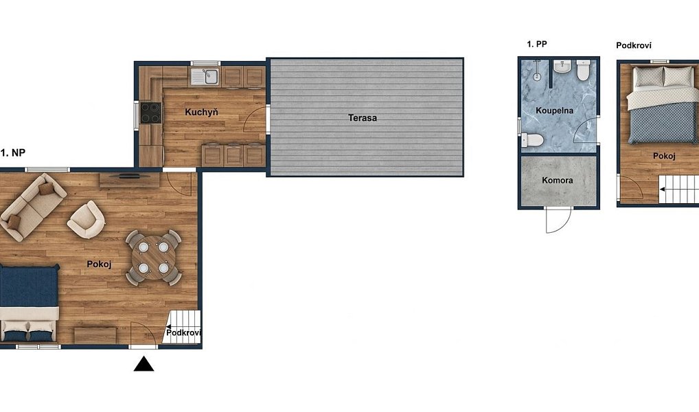 Prodej chaty/chalupy 63 m² s pozemkem 388 m², Kamýk nad Vltavou – náhled fotky 15