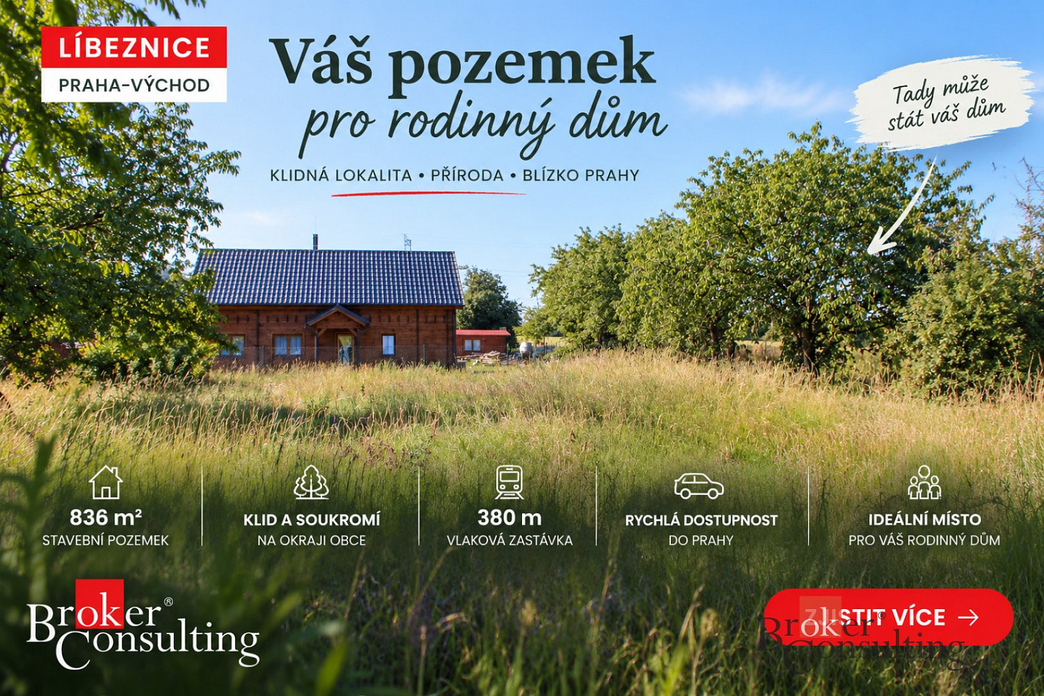 Prodej stavebního pozemku 836 m²