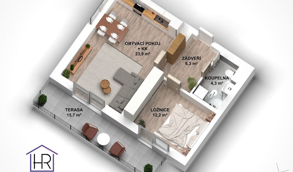 Prodej bytu 2+kk 46 m², Fryšták – náhled fotky 22