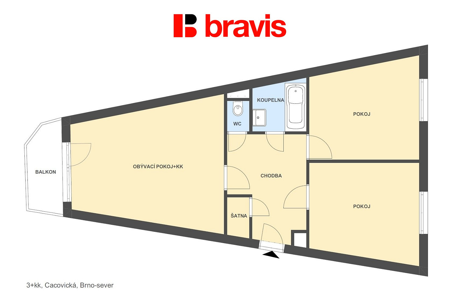 Prodej bytu 3+kk 63 m² – fotografie 3