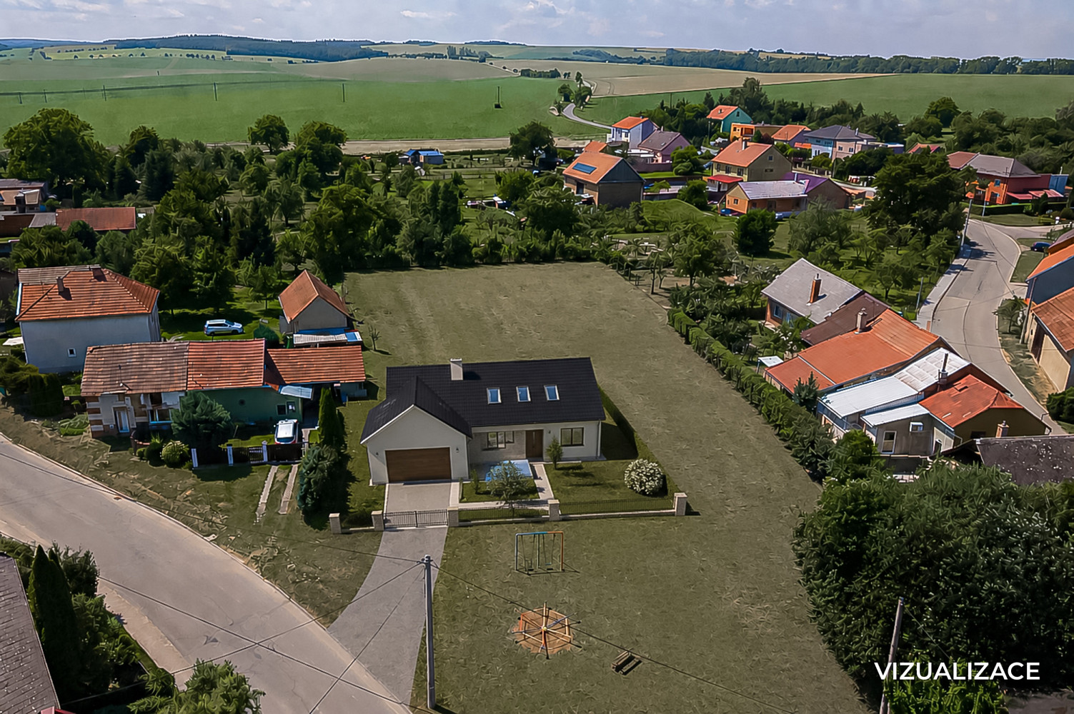 Prodej stavebního pozemku 2 463 m² – pohled 3