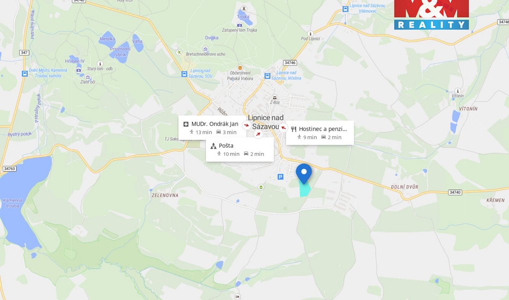Prodej stavebního pozemku 3 300 m², Lipnice nad Sázavou – náhled fotky 4