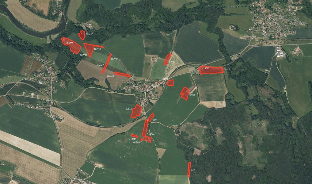 Prodej pozemku, 57153 m², Střapole - Rokycany, Bušovice