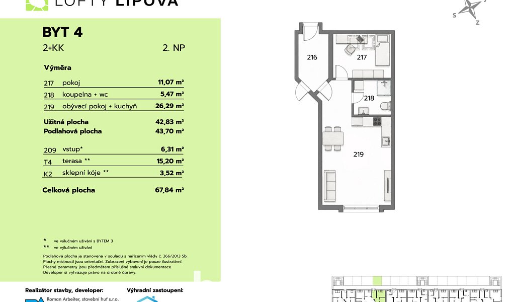 Prodej bytu 2+kk 44 m², Hodonice – náhled fotky 6