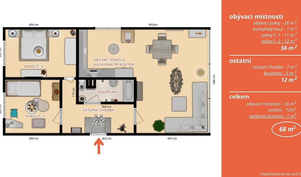 Prodej bytu 3+kk 69 m², Most – náhled fotky 2
