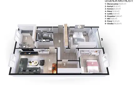 Prodej bytu 3+1 80 m²