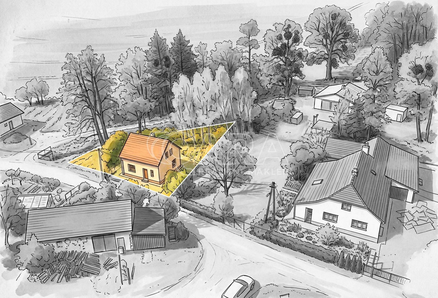 Prodej stavebního pozemku 735 m² – fotografie 3