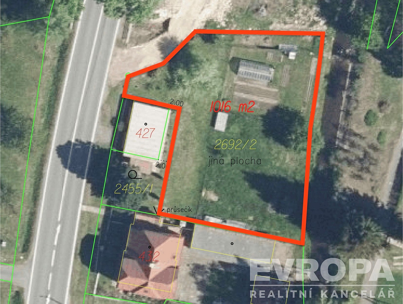 Prodej stavebního pozemku 1 016 m² – fotografie 2