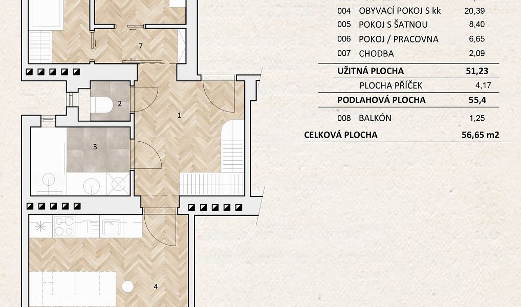 Prodej bytu 3+kk 55 m², Brno – náhled fotky 17