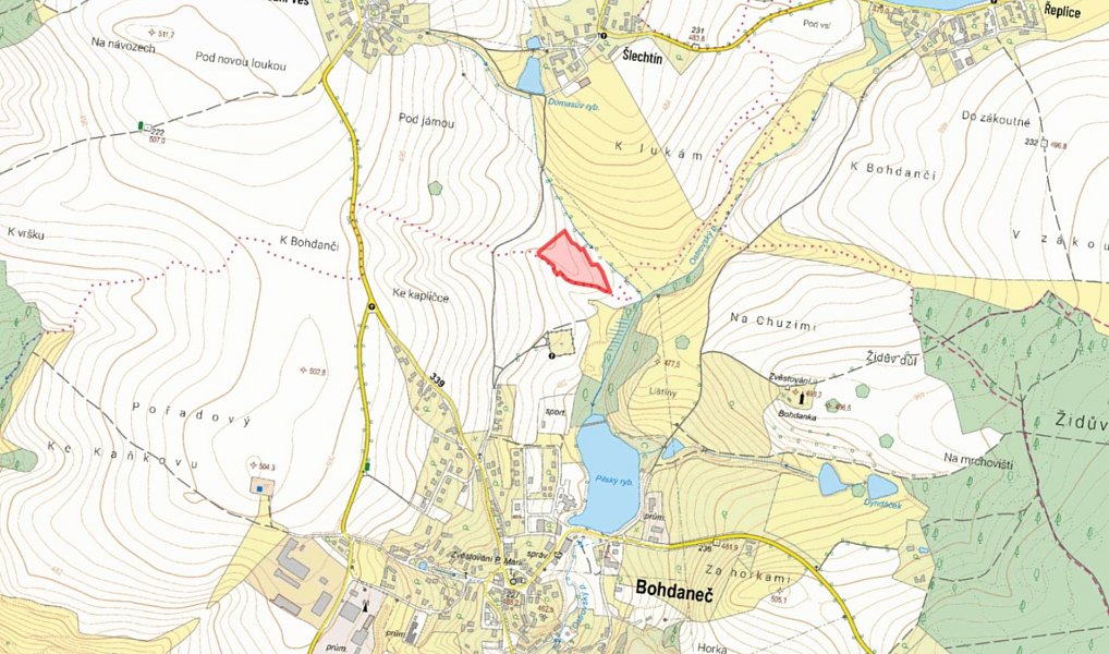 Prodej pozemku, 11966 m², Prostřední Ves - Kutná Hora, Bohdaneč