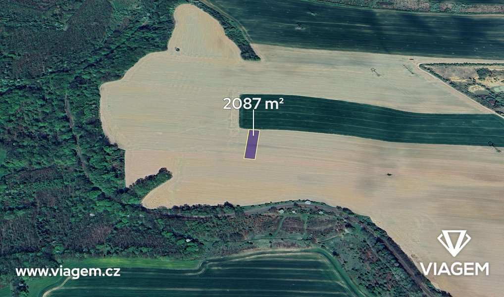 Prodej pole 1 043 m², Kunín – fotka 1 z 5