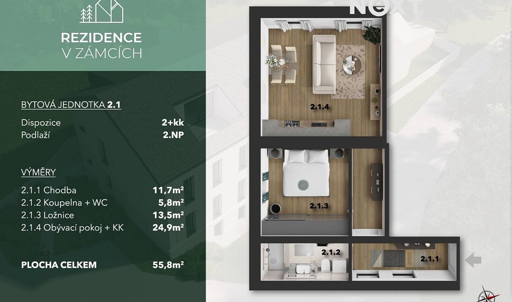 Prodej bytu 2+kk 57 m², Praha – náhled fotky 5