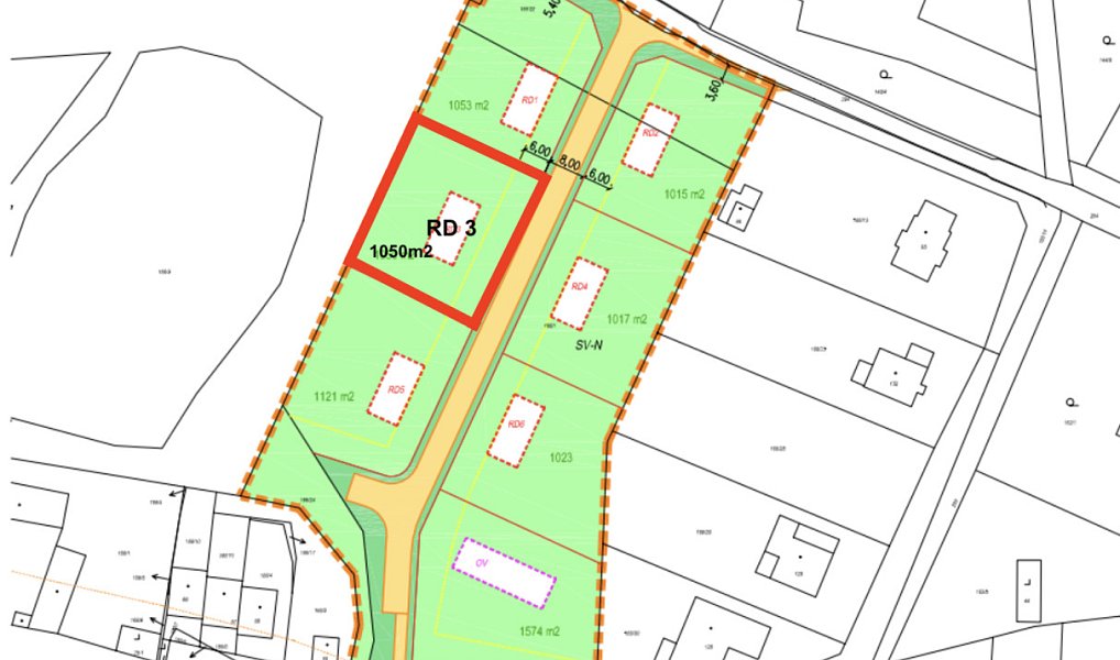 Prodej stavebního pozemku 1 050 m², Vesce – náhled fotky 4