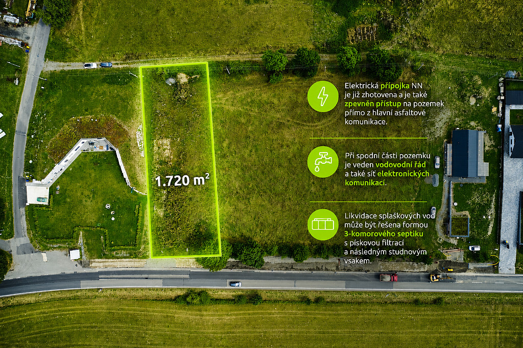 Prodej stavebního pozemku 1 720 m² – fotografie 2