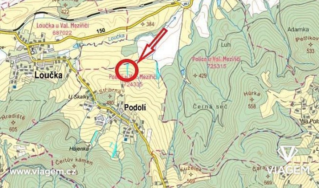 Prodej pole 2 102 m², Podolí – náhled fotky 3