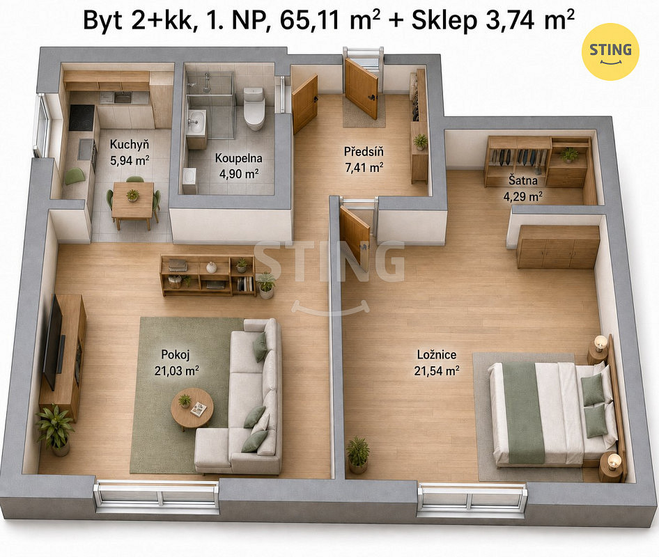 Prodej bytu 2+kk 65 m² – fotografie 2