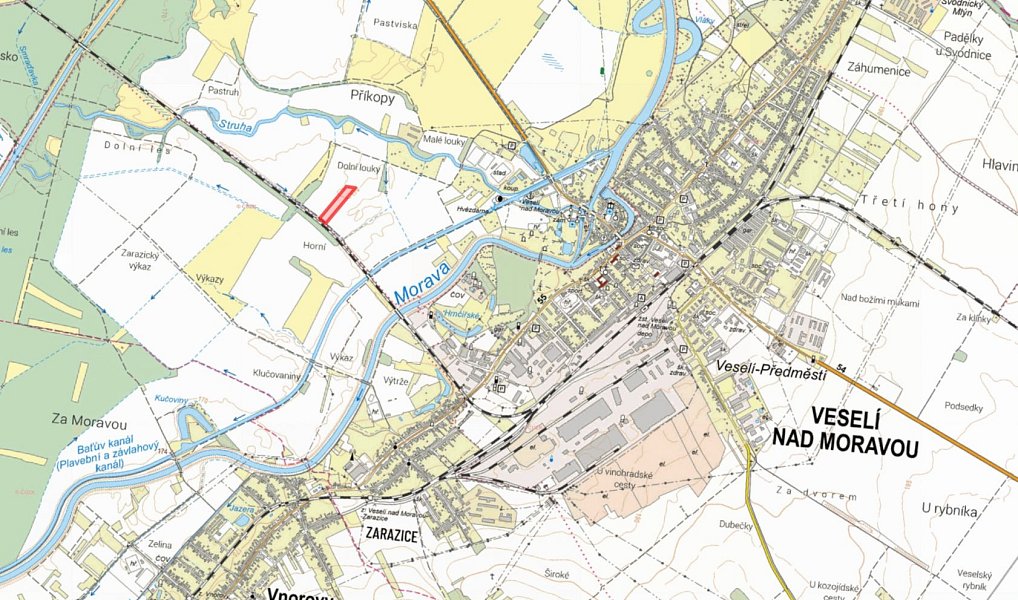 Prodej pole 2 555 m², Veselí nad Moravou – náhled fotky 2