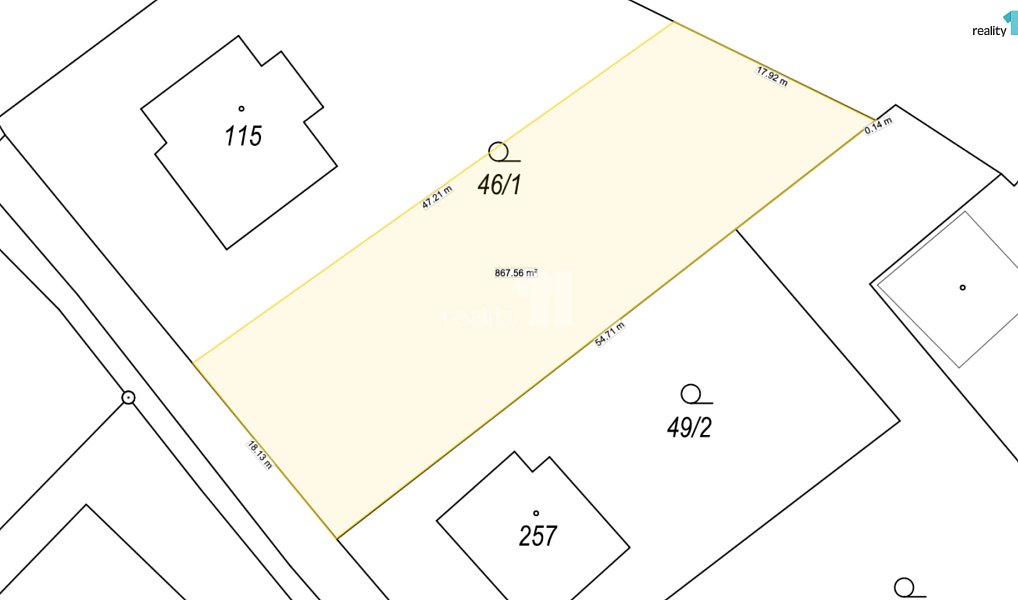 Prodej stavebního pozemku 867 m², Smrčná – náhled fotky 2