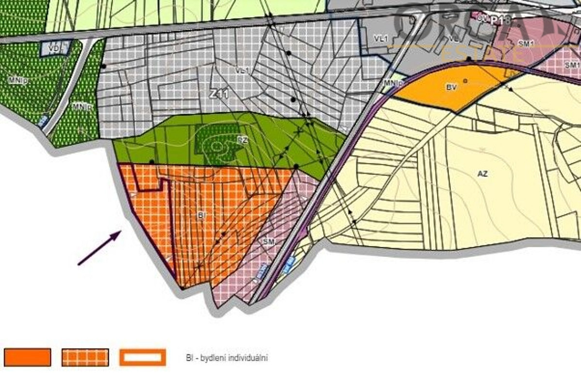 Prodej stavebního pozemku 3 372 m² – pohled 2