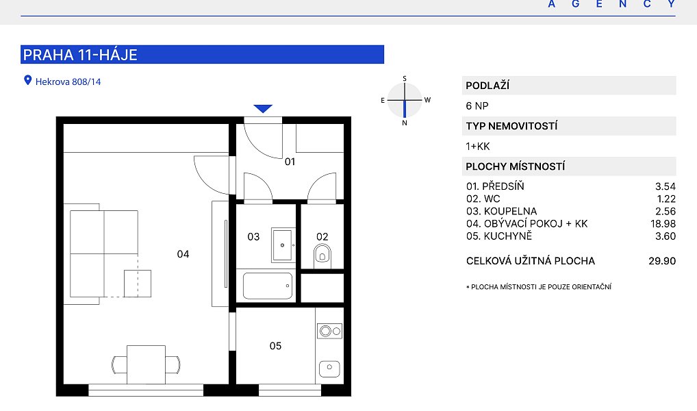 Prodej bytu 1+1 30 m², Praha – náhled fotky 3