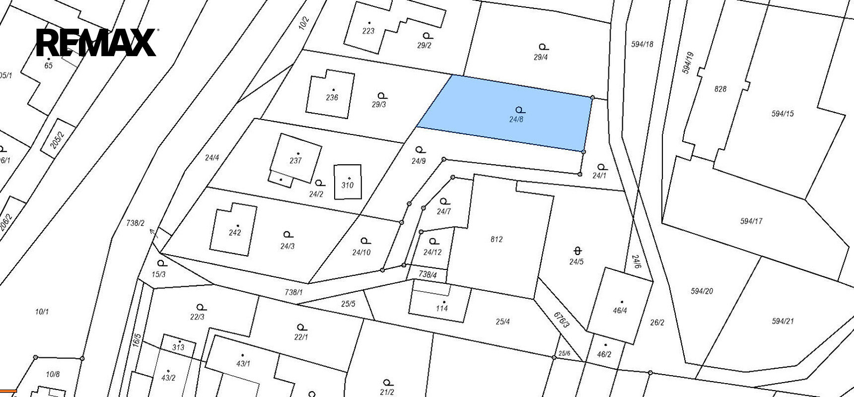 Prodej stavebního pozemku 606 m²