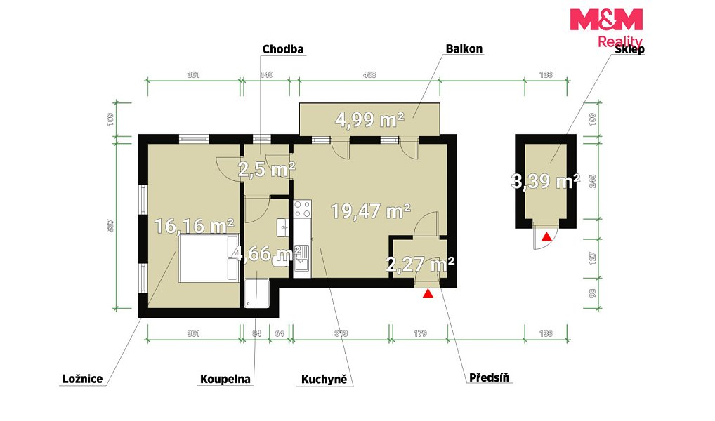 Prodej bytu 2+kk 46 m², Pernink – náhled fotky 11